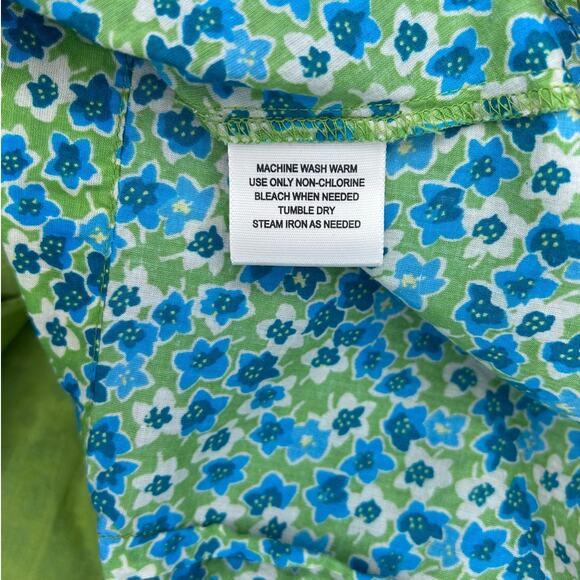 St. John’s Bay Women’s Cap Sleeve Wrap Front Blouse, Green Floral, size XL - Picture 9 of 11